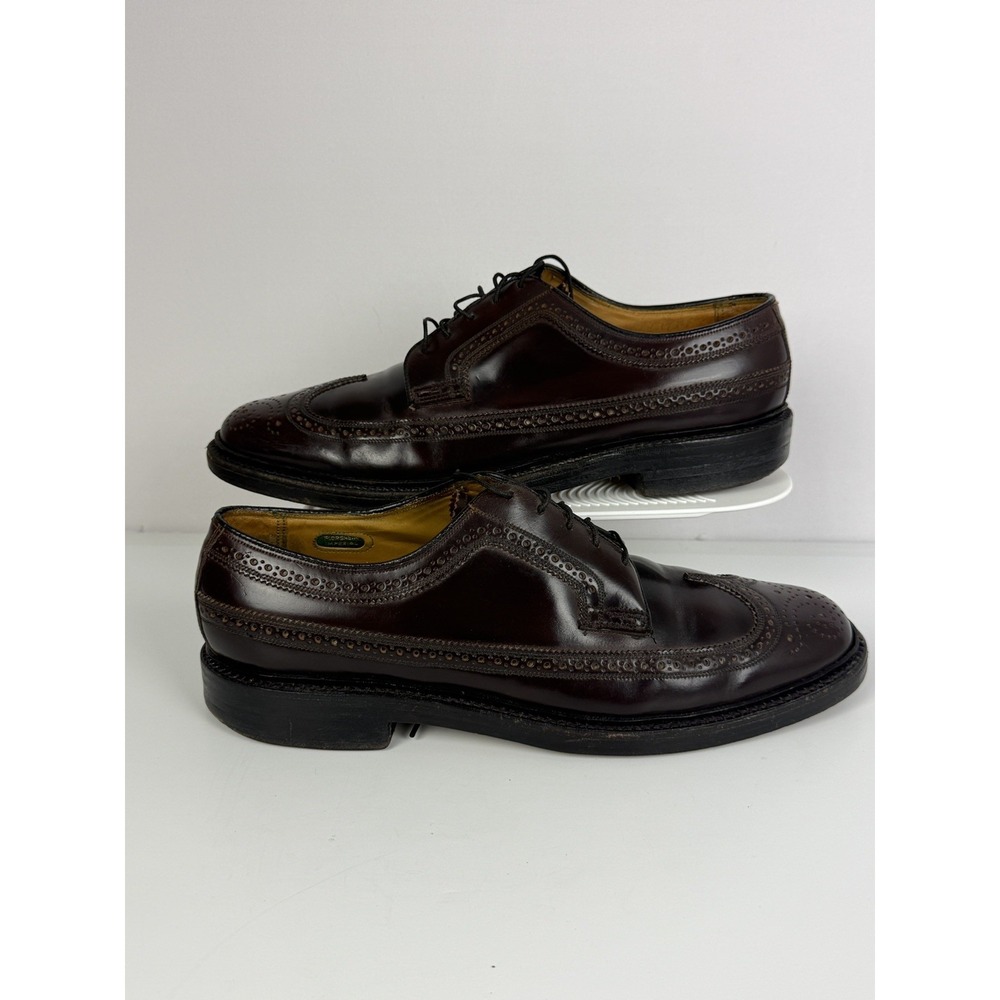 VTG 93605 Florsheim Imperial Kenmoor Shell Cordovan V-Cleat Longwings US 9 D